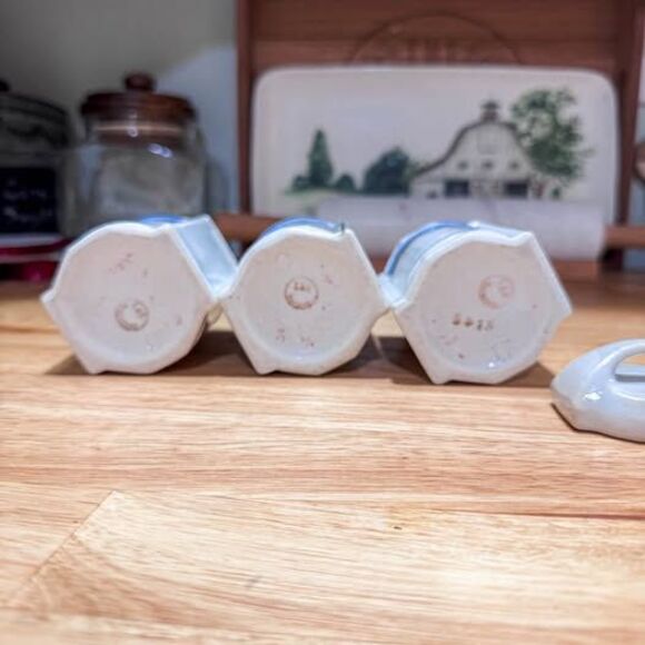 Antique German Porcelain Spice Jars set of 3 - Picture 3 of 4